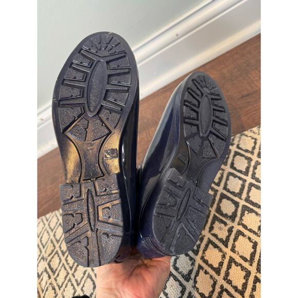 Electric Karma Women's Jet Stream Patent Slip on Rain Boots Navy Blue Size 8 - Picture 6 of 7